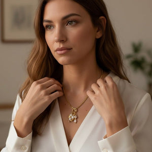 PROFONDO ORO - Collana a catena con perle - OE!