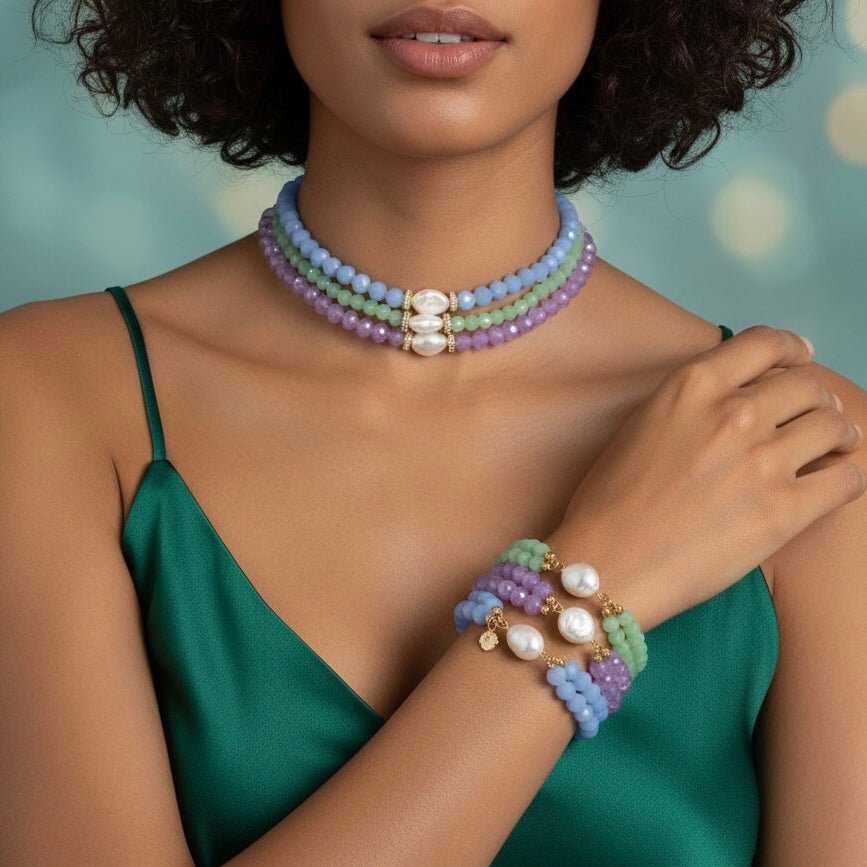 Rainbow Glow - Choker con Perla Keshi - OE!