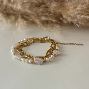 RELAZIONE – Bracciale a catena dorata con perla keshi - OE!