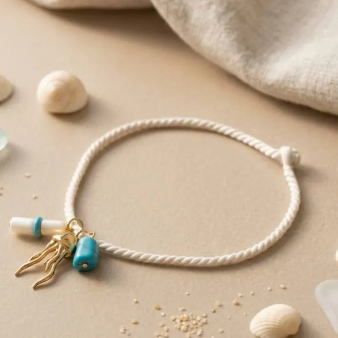 Resort Summer collana in corda bianca con charms - OE!
