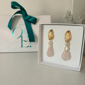 Rose Quartz Leaf - Orecchini - OE!