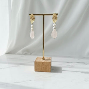 Rose Quartz Leaf - Orecchini - OE!