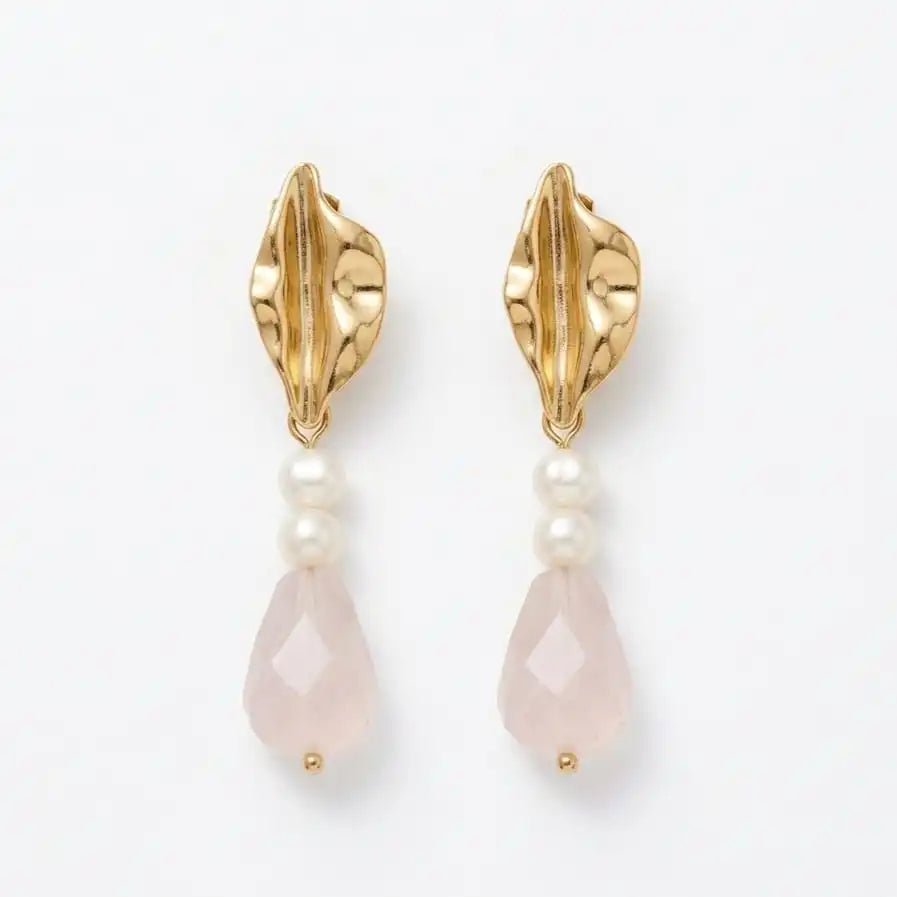 Rose Quartz Leaf - Orecchini - OE!