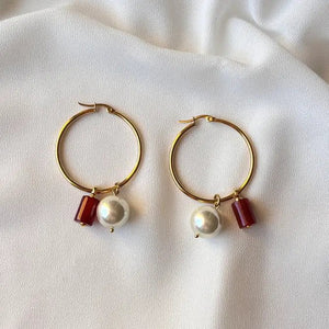 Ruby Radiance - Orecchini a cerchio - OE!