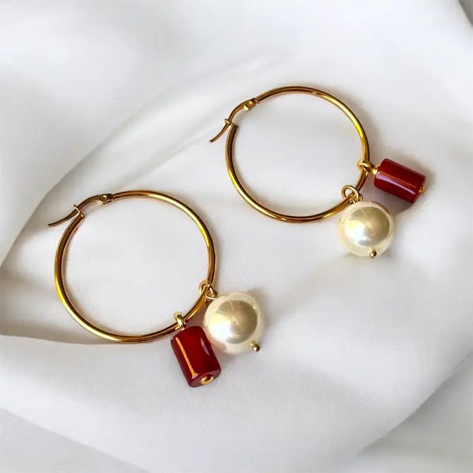 Ruby Radiance - Orecchini a cerchio - OE!