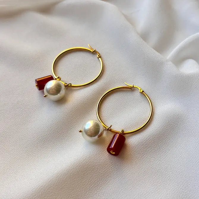 Ruby Radiance - Orecchini a cerchio - OE!