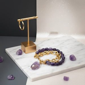 SASSI - Bracciale con ametista e catena - OE!