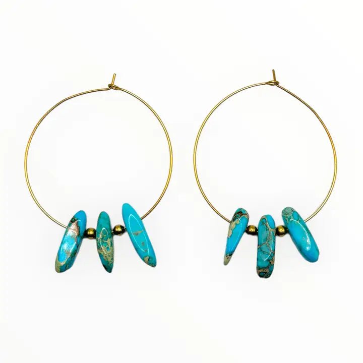 SCHEGGE - cerchi con pietra di diaspro blu - OE!