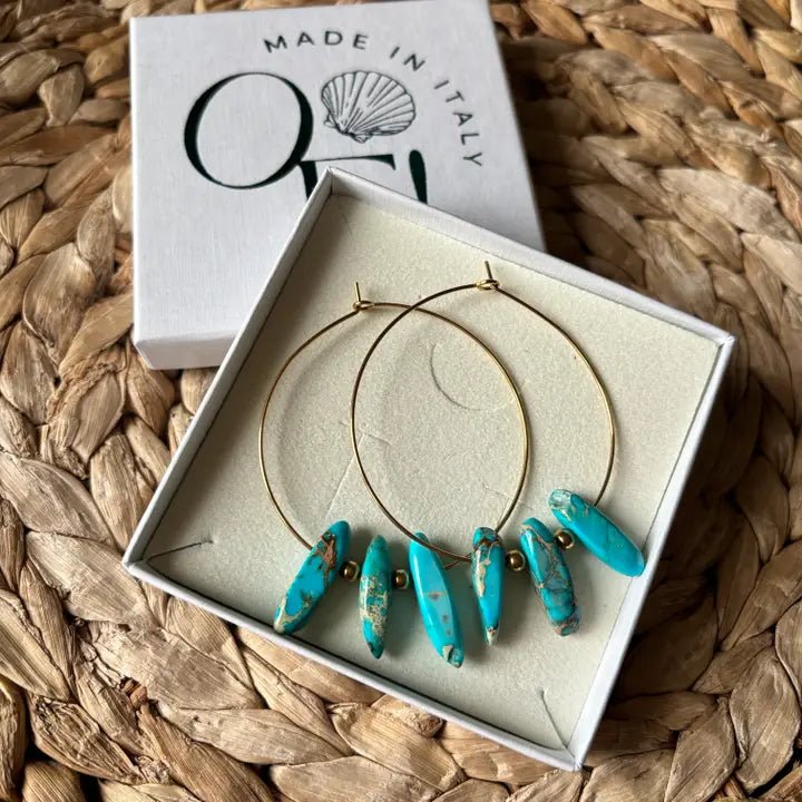 SCHEGGE - cerchi con pietra di diaspro blu - OE!