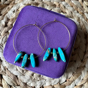 SCHEGGE - cerchi con pietra di diaspro blu - OE!