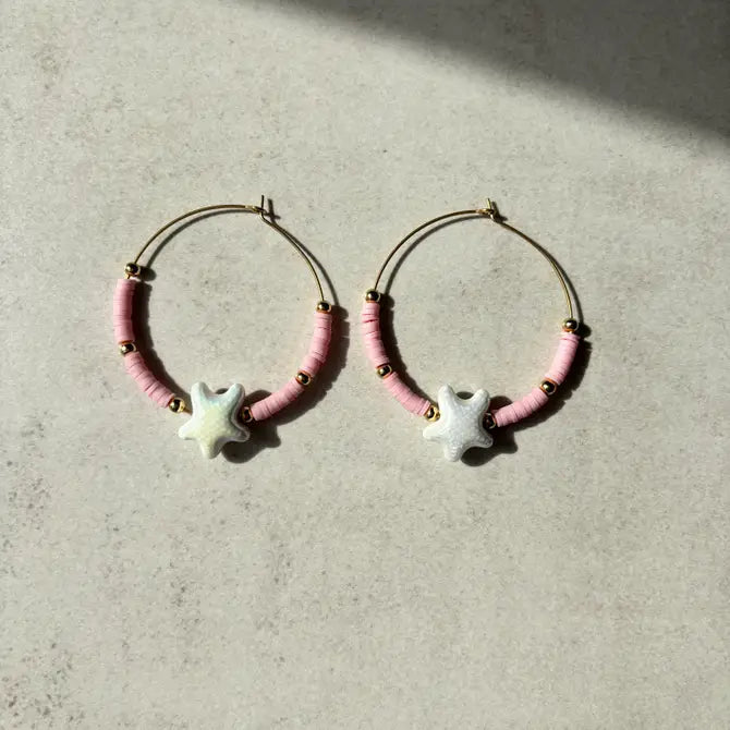 SEA BREEZE - cerchi con stelle marine in ceramica vietrese - OE!