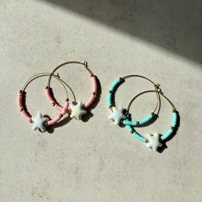 SEA BREEZE - cerchi con stelle marine in ceramica vietrese - OE!