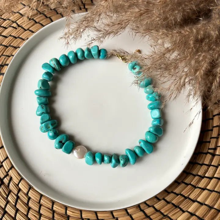 SEASIDE SERENITY CHOKER – Collana girocollo con Magnesite e Perla - OE!