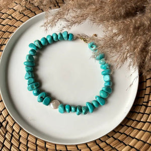 SEASIDE SERENITY CHOKER – Collana girocollo con Magnesite e Perla - OE!