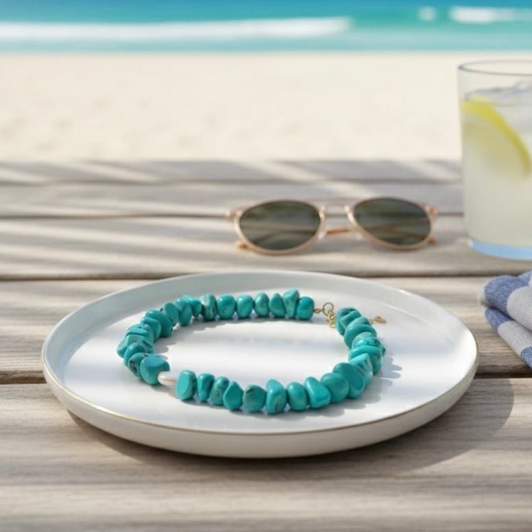 SEASIDE SERENITY CHOKER – Collana girocollo con Magnesite e Perla - OE!