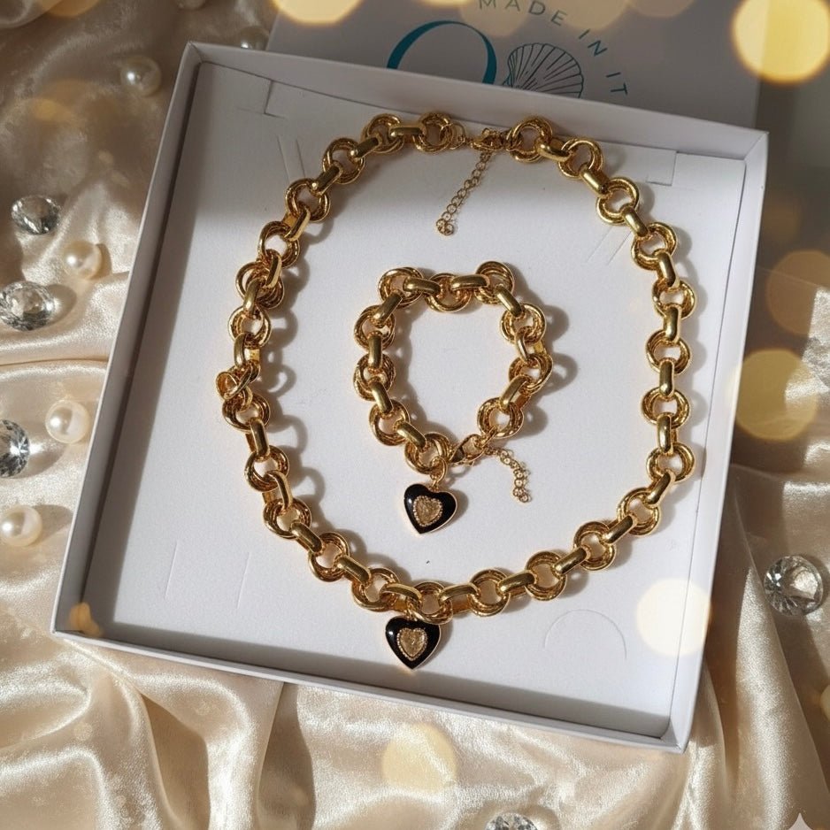 Seraphine - Cofanetto regalo collana e bracciale con cuore - OE!