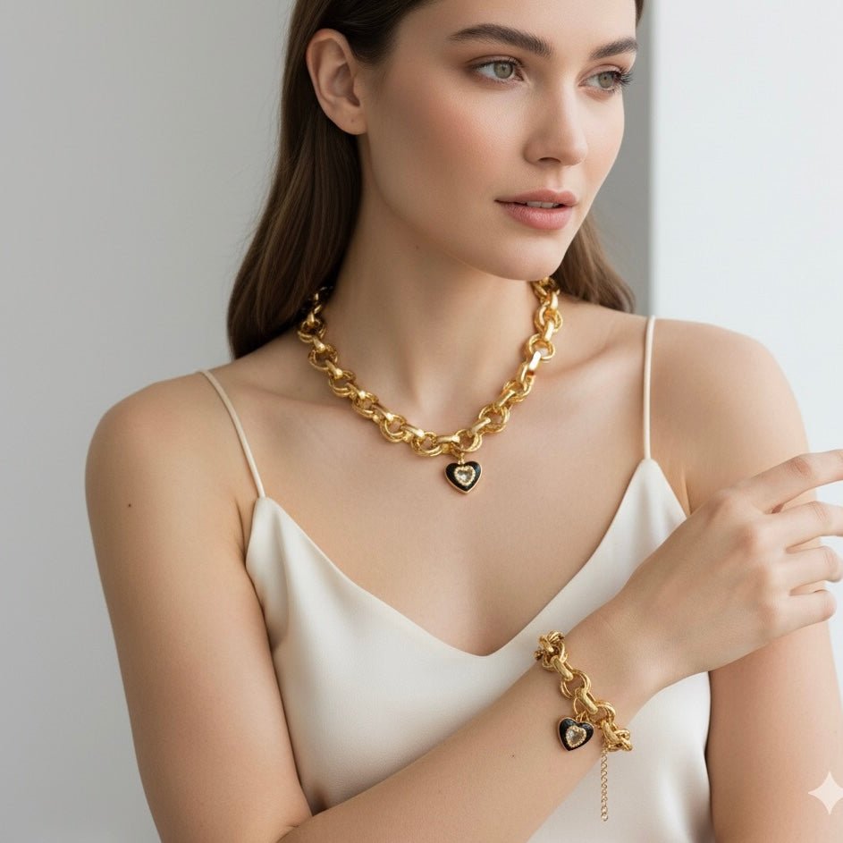 Seraphine - Cofanetto regalo collana e bracciale con cuore - OE!