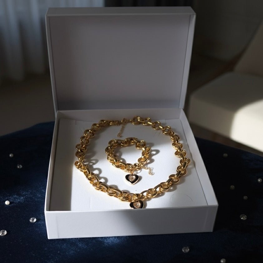 Seraphine - Cofanetto regalo collana e bracciale con cuore - OE!