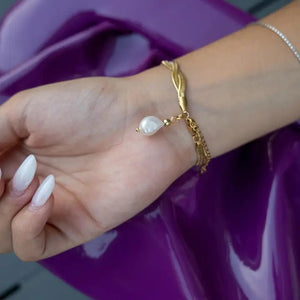 SERPENTE - bracciale con perla - OE!