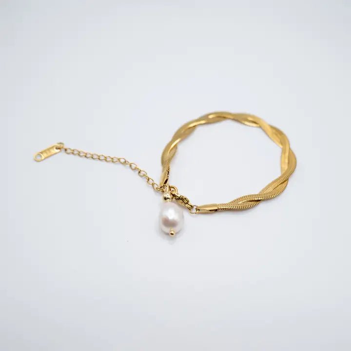 SERPENTE - bracciale con perla - OE!