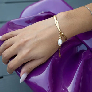 SERPENTE - bracciale con perla - OE!