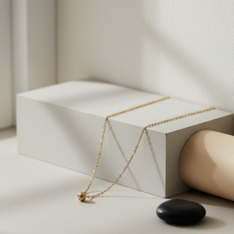 Sferia - Collana in Acciaio Inossidabile e Oro 18K Artigianale Italiana - OE!