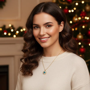 Smeralfiore - Collana Artigianale Made in Italy Oro 18K Zirconi e Cristallo Smeraldo | Gioiello Unico Natale - OE!