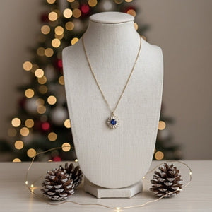 Smeralfiore - Collana Artigianale Made in Italy Oro 18K Zirconi e Cristallo Smeraldo | Gioiello Unico Natale - OE!