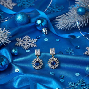 Smeralfiore - Orecchini Pendenti Ottone Natalizi Made in Italy artigianali - Nichel Free Zirconi e Cristallo Verde Smeraldo - OE!