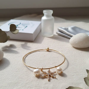Snowflake - bracciale rigido dorato - OE!