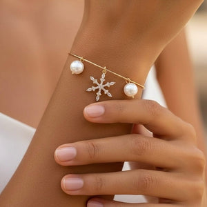 Snowflake - bracciale rigido dorato - OE!