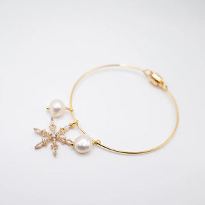 Snowflake - bracciale rigido dorato - OE!