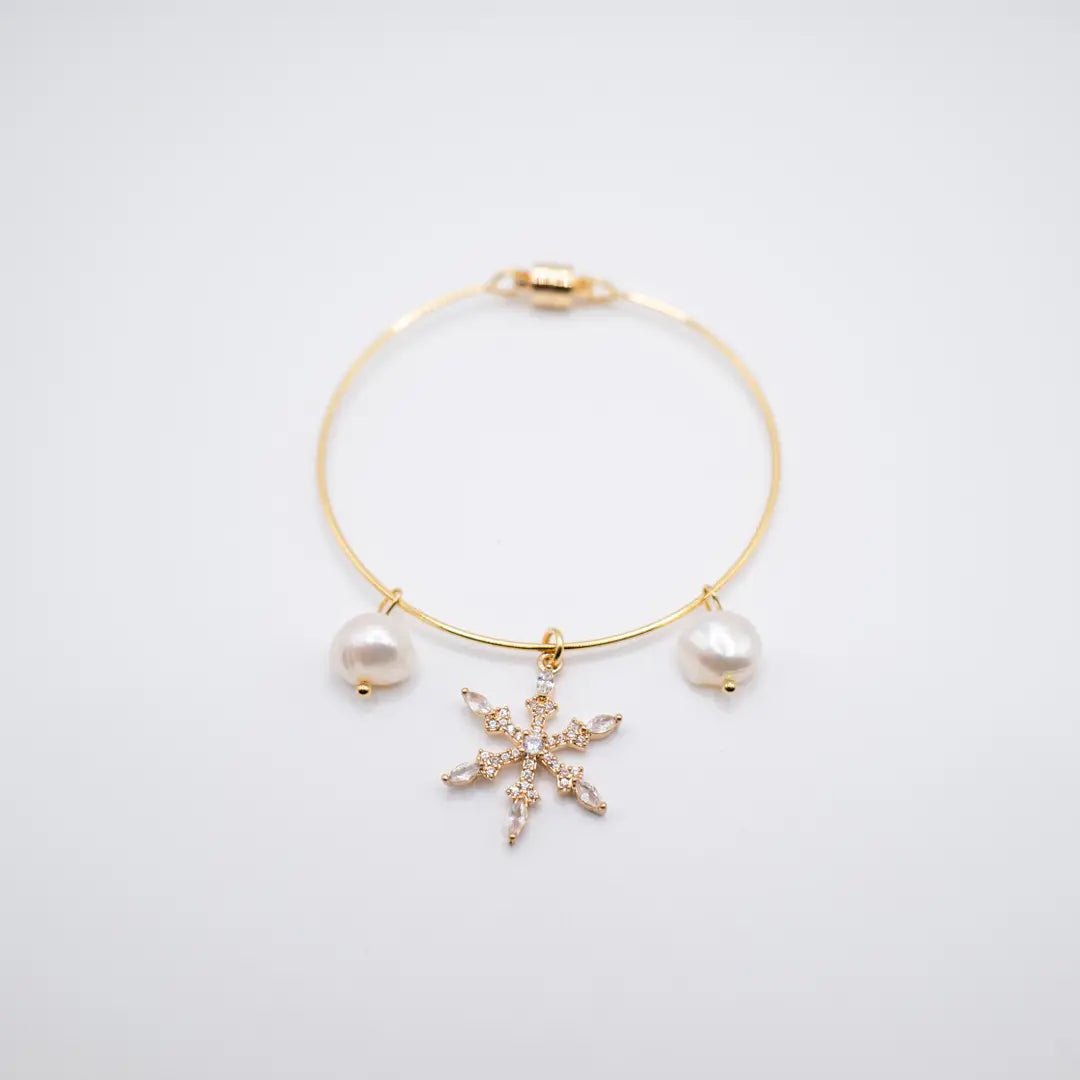 Snowflake - bracciale rigido dorato - OE!