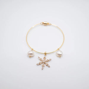 Snowflake - bracciale rigido dorato - OE!