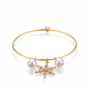 Snowflake - bracciale rigido dorato - OE!