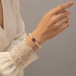 SOGNO – bracciale con perle d’acqua dolce e ametista - OE!