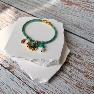Sole & Sale Aqua Verde – Bracciale rigido in corda con charm - OE!