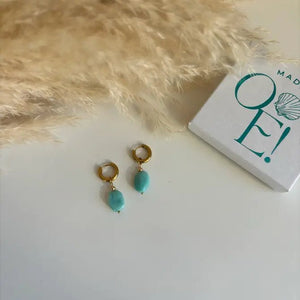 SORPRESA - gold amazonite hoops - OE!