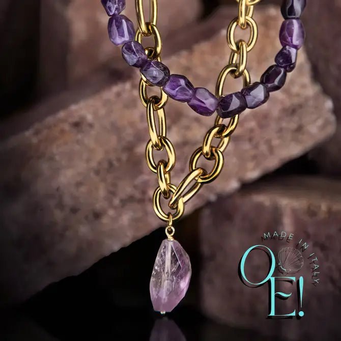 SPIRITUALE - Collana con ametista e catena - OE!