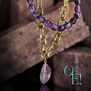 SPIRITUALE - Collana con ametista e catena - OE!
