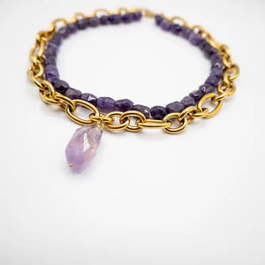 SPIRITUALE - Collana con ametista e catena - OE!