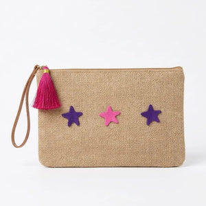 Starry Sea pochette da spiaggia in canapa realizzate a mano - OE!