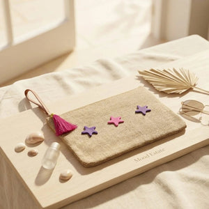 Starry Sea pochette da spiaggia in canapa realizzate a mano - OE!