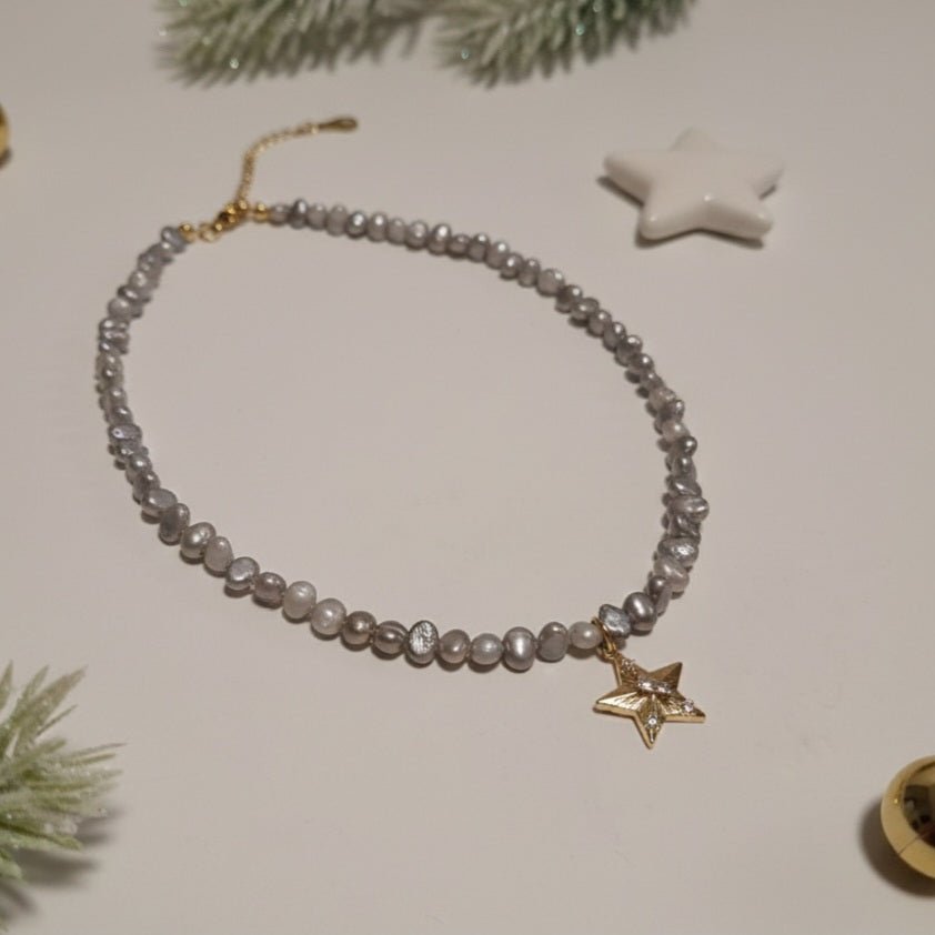Stella lux gioiello barocco perle di fiume con zirconi