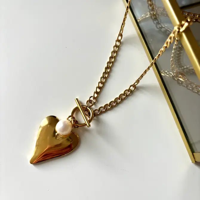 SZERELEM - Collana in acciaio placcato oro 18k con pendente a cuore - OE!