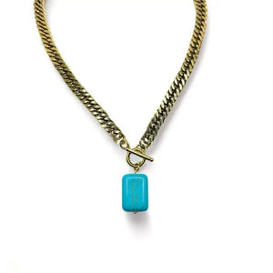 TURCHESE - collana a catena in oro con pendente - OE!