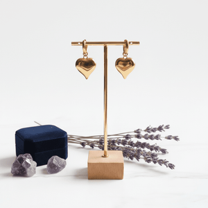 Valentine’s Heart - Orecchini Cerchio con Cuore in Acciaio Oro 18k - Anallergici e Made in Italy - OE!