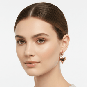 Valentine’s Heart - Orecchini Cerchio con Cuore in Acciaio Oro 18k - Anallergici e Made in Italy - OE!