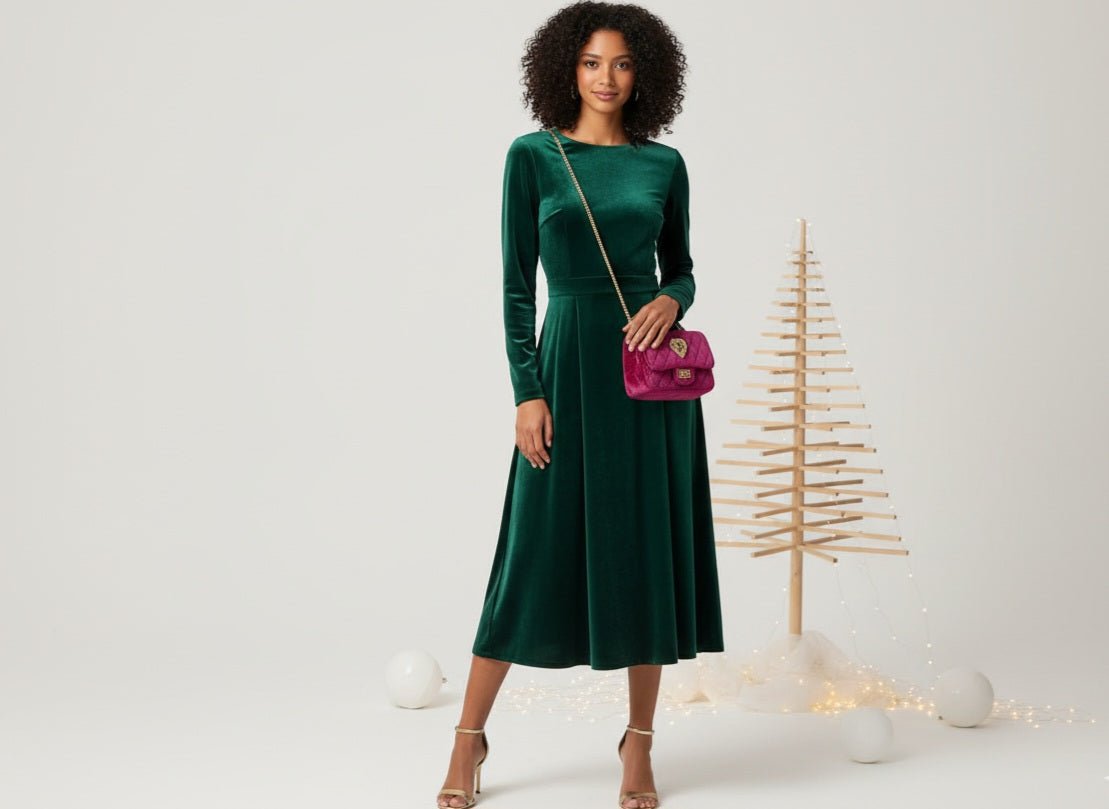 VELVET Luxe Bag Heart - Borsa a Tracolla in Velluto Artigianale Made in Italy - Catena e Spilla Gioiello con Cristalli - OE!