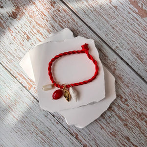 Vento d’Estate Rosso – Bracciale in corda con charm - OE!